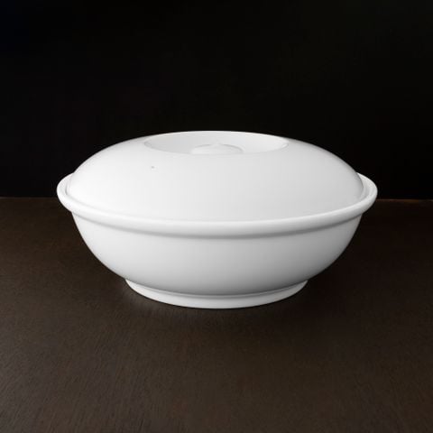  Âu cơm (thố cơm) có nắp 25,3cm dung tích 1.900ml sứ trắng | Art Stage 4257L - 91860 