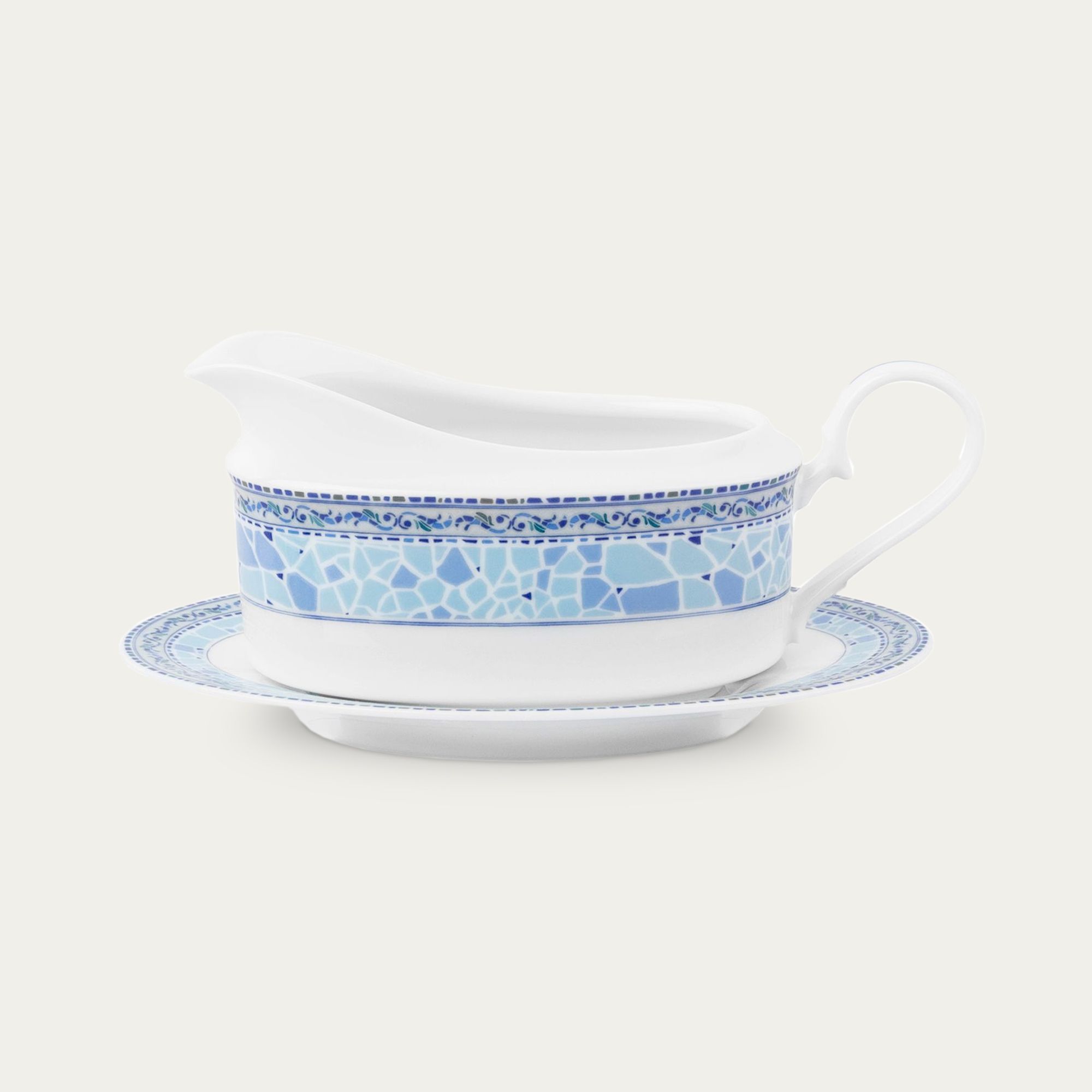  Bình (hũ) đựng nước xốt dung tích 500ml kèm đĩa lót | Aegean Dreams 1740L - 91048 