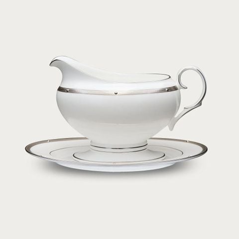  Bình (hũ) đựng nước xốt dung tích 670ml kèm đĩa lót sứ xương | Rochelle Platinum 4795L - 50741A 