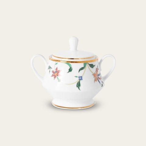  Bình (hũ) đường có nắp đậy dung tích 370ml sứ trắng | Bountiful Garden M-667L - 91127 