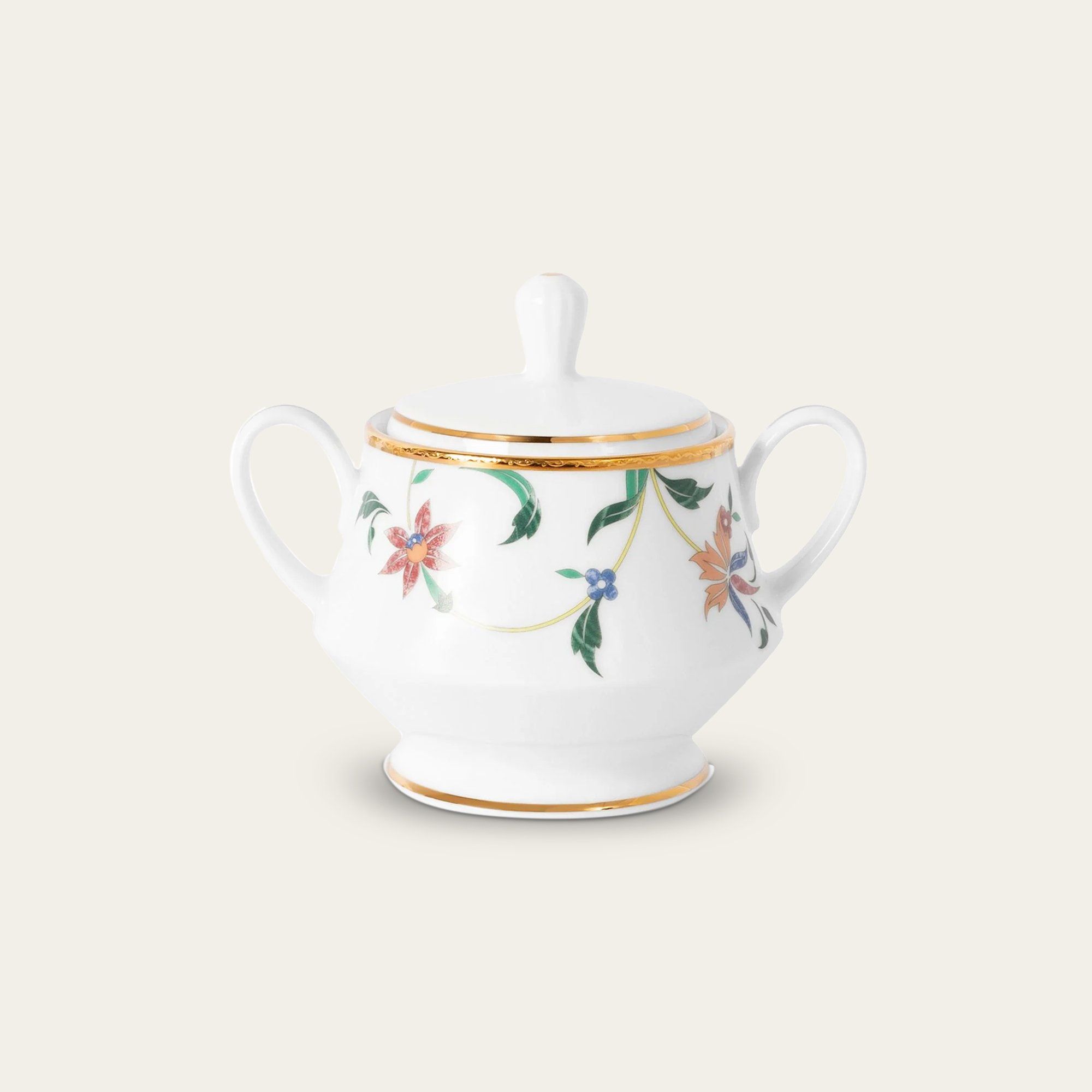  Bình (hũ) đường có nắp đậy dung tích 370ml sứ trắng | Bountiful Garden M-667L - 91127 
