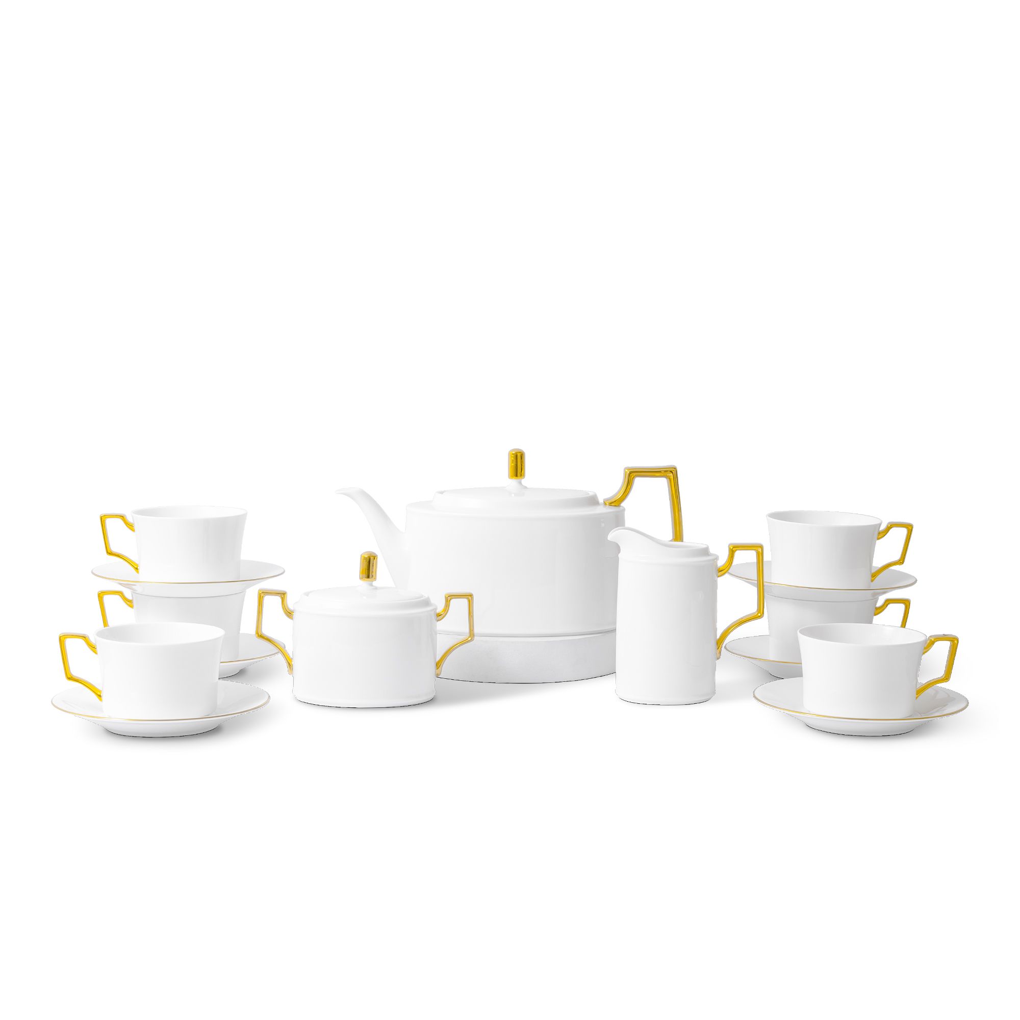  Bộ ấm chén uống trà (ấm 1.280ml, chén 240ml) 15 món sứ xương | Accompanist 4886L - T017A 
