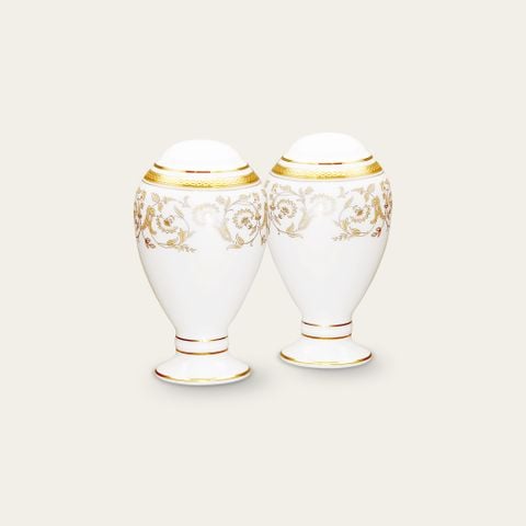  Bộ lọ đựng tiêu (2 lỗ) và muối (4 lỗ) cao 9,7cm sứ xương | Summit Gold 4912L - 507710A 