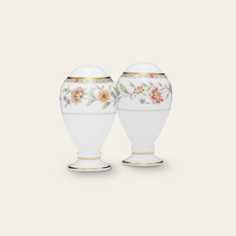  Bộ lọ đựng tiêu (2 lỗ) và muối (4 lỗ) cao 9,7cm sứ xương | Primrose 4909L - 507710A 