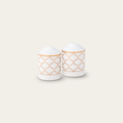  Bộ lọ đựng tiêu (3 lỗ) và muối (6 lỗ) cao 6,9cm sứ trắng | Eternal Palace Gold 1728L - 910710 