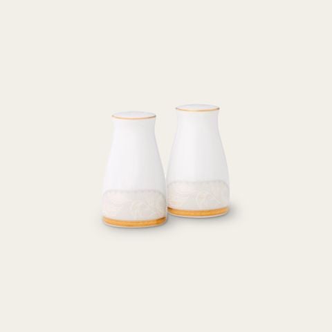  Bộ lọ đựng tiêu (3 lỗ) và muối (7 lỗ) cao 8,6cm sứ trắng | Flanders Gold 1714L - 919710 