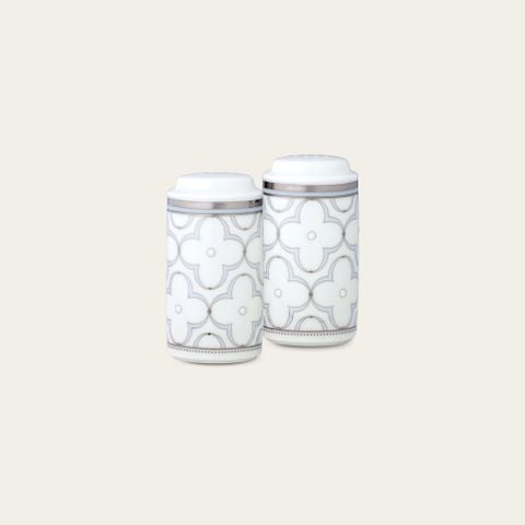  Bộ lọ đựng tiêu (4 lỗ) và muối (8 lỗ) cao 10,4cm sứ xương | Trefolio Platinum 4957L - 936710 