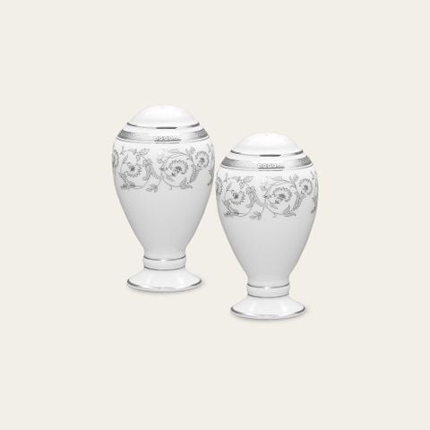  Bộ lọ đựng tiêu (2 lỗ) và muối (4 lỗ) cao 9,7cm sứ xương | Summit Platinum 4919L - 507710A 