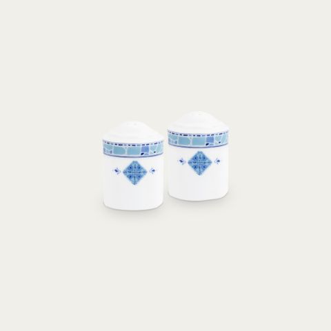  Bộ lọ đựng tiêu (3 lỗ) và muối (6 lỗ) cao 6,9cm sứ trắng | Aegean Dreams 1740L - 910710 