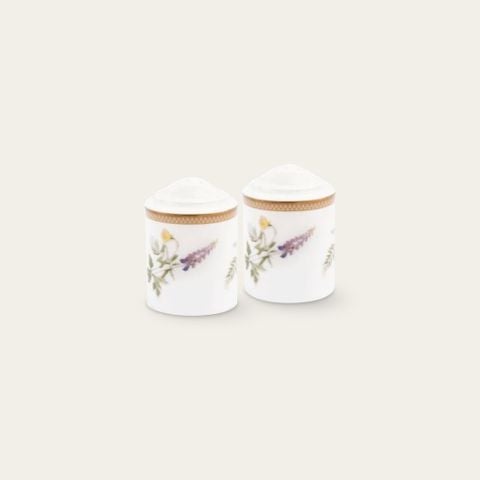  Bộ lọ đựng tiêu (3 lỗ) và muối (6 lỗ) cao 6,9cm sứ trắng | New Morning 1738L - 910710 