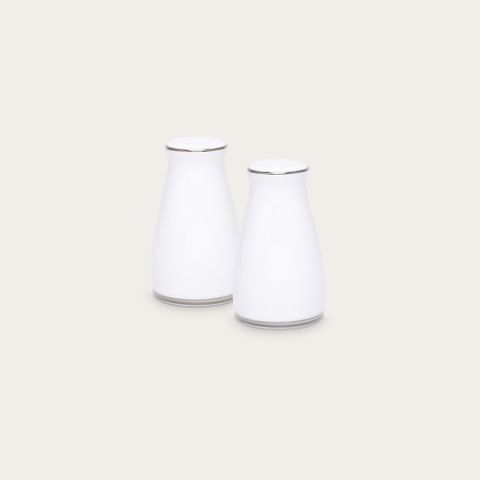  Bộ lọ đựng tiêu (3 lỗ) và muối (7 lỗ) cao 8,6cm sứ trắng | Galaxy L554L - 919710 