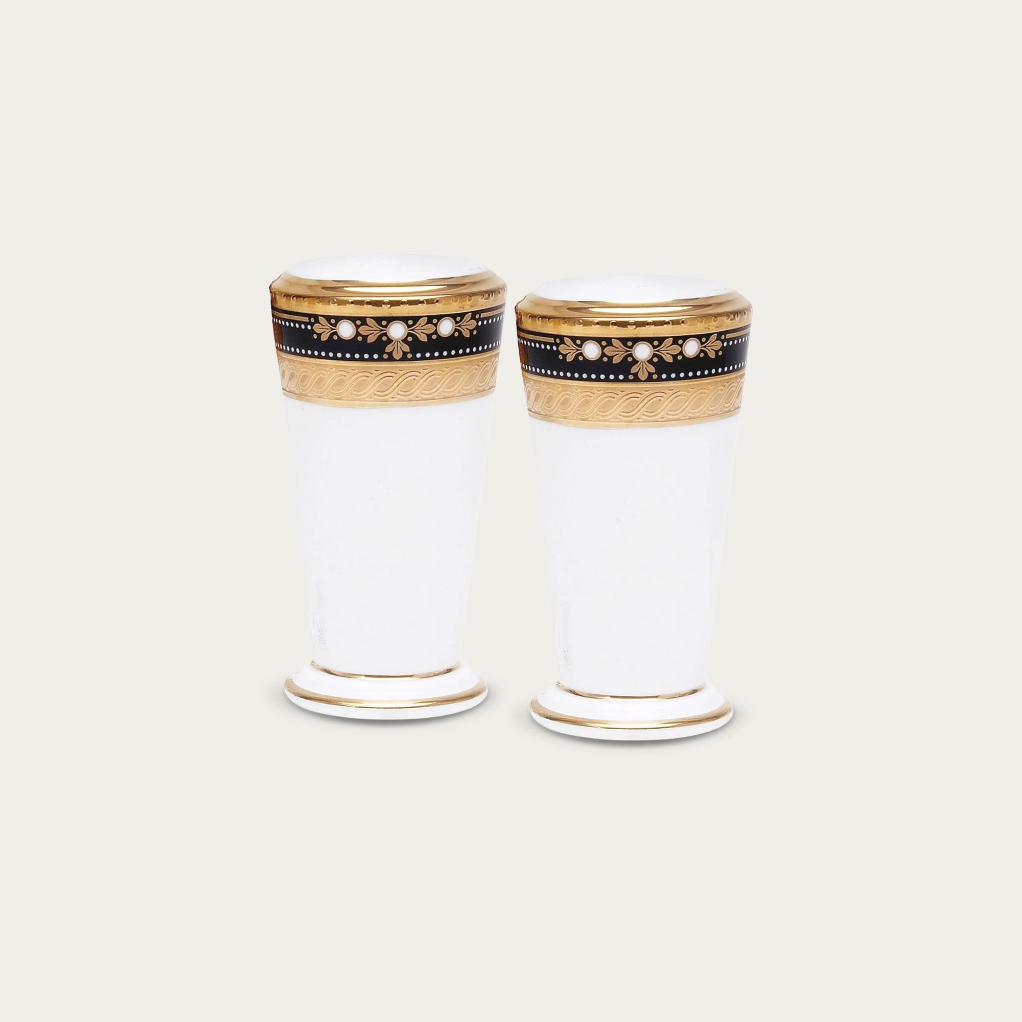  Bộ lọ đựng tiêu (4 lỗ) và muối (8 lỗ) cao 9cm sứ xương Nhật Bản | Evening Majesty 4818J - 595710 