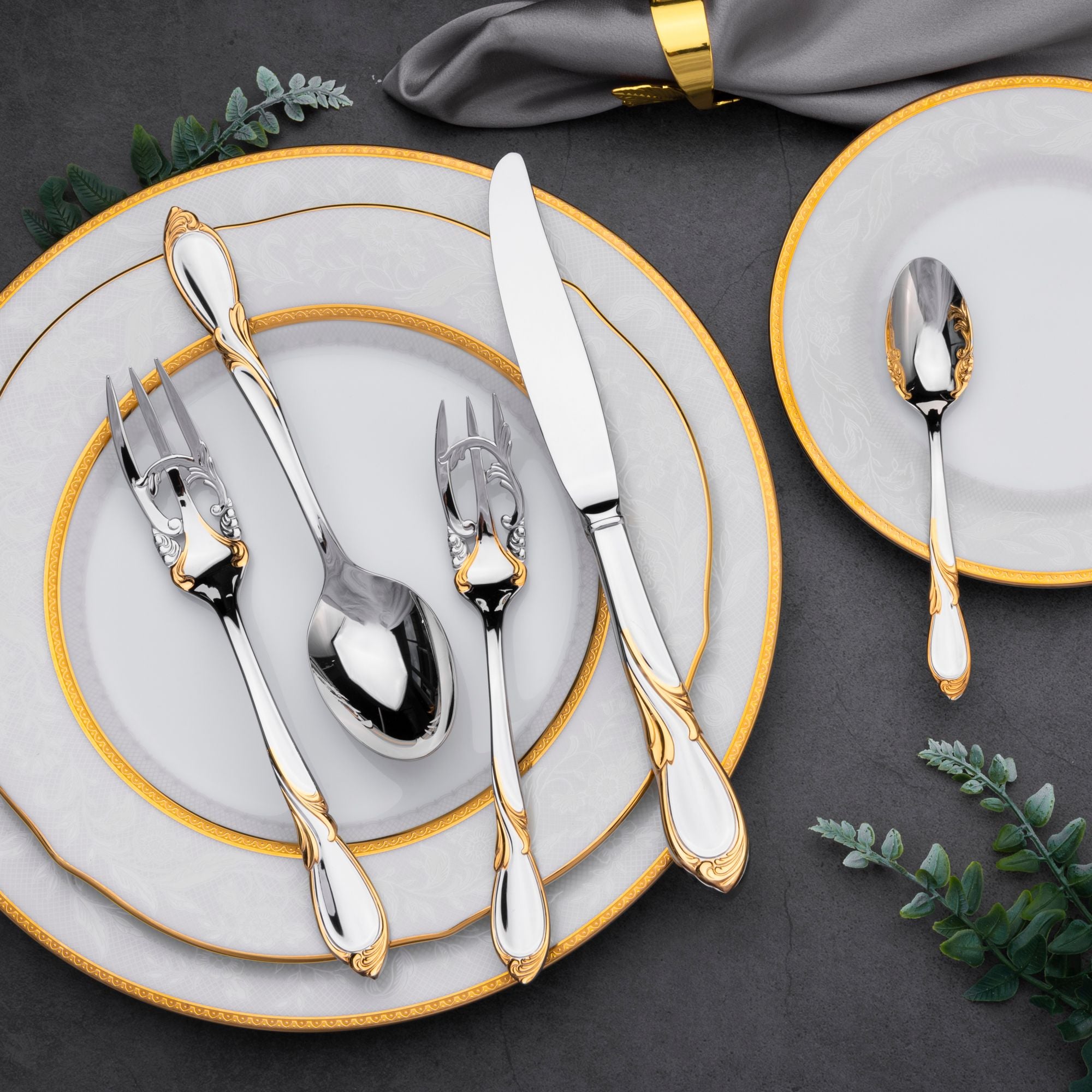  Bộ dao muỗng nĩa (dao thìa dĩa) 25 món mạ vàng dành cho 5 người | Yamazaki Cache G/A YCAAS-25 