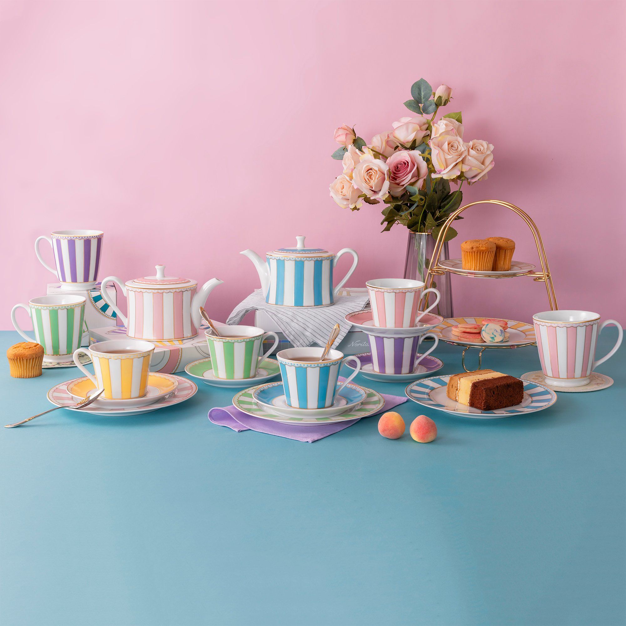  Cốc (ly) uống nước, cà phê 370ml (tím lavender) sứ trắng | CRNIVL Lavender M-248L - Q001A 