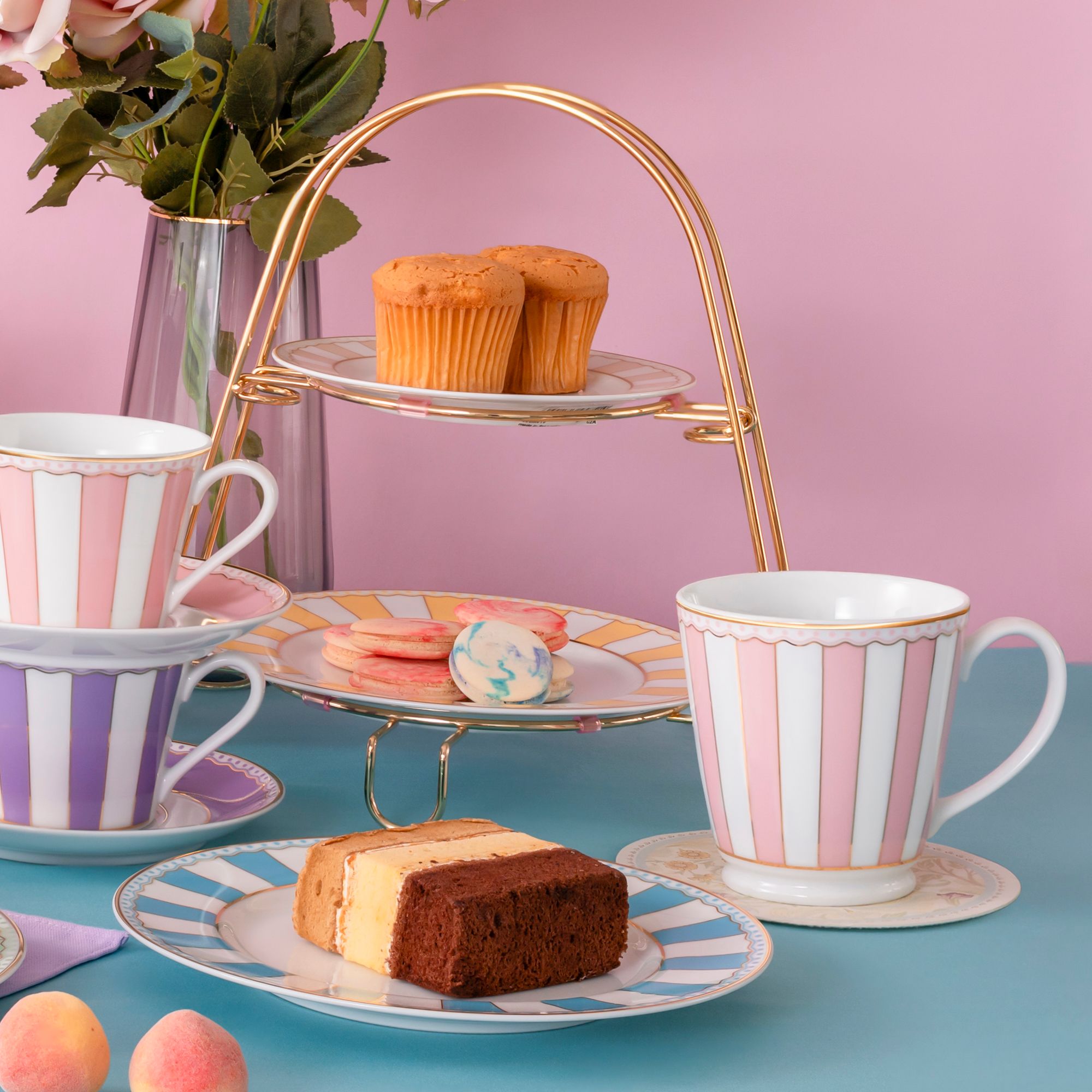  Cốc (ly) uống nước, cà phê 370ml (hồng pastel) sứ trắng | CRNIVL Pink M-249L - Q001A 