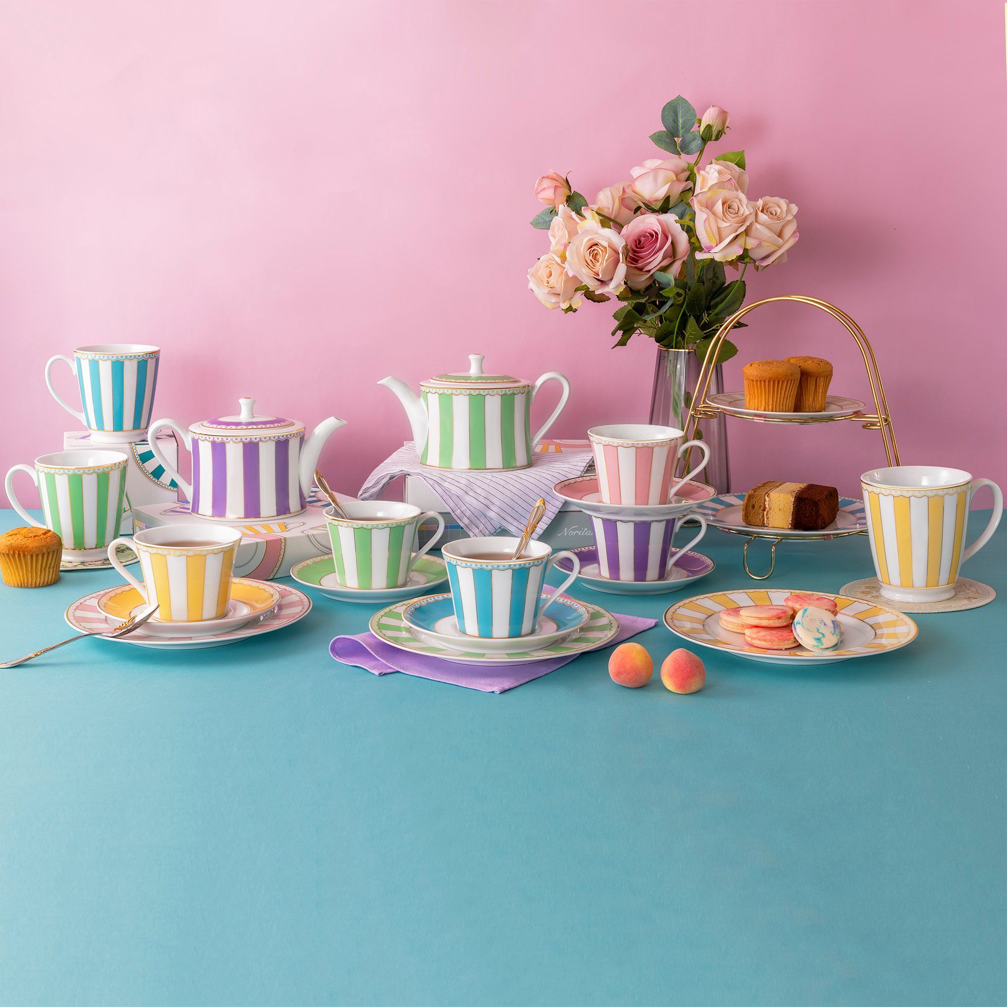  Ấm trà (bình trà) nhỏ dung tích 630ml (xanh lá pastel) sứ trắng | CRNIVL Apple Green M-252L - T91133 