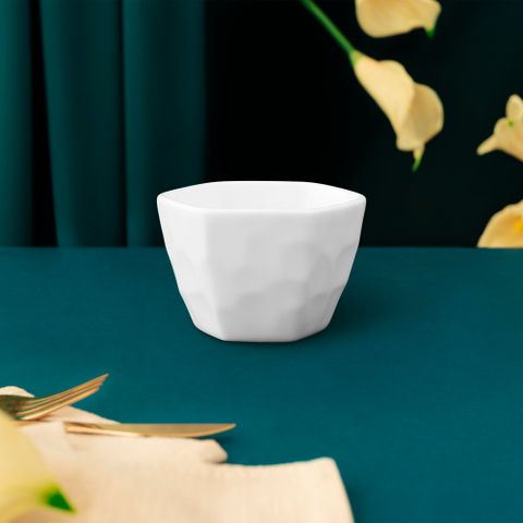  Bát (chén) 7cm dung tích 80ml hình lục giác (Hexagon) đựng nước chấm sứ xương | Conjunto 4943L - 93963 