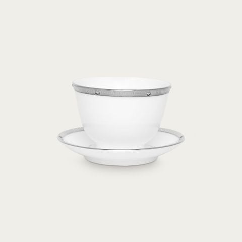  Chén trà (tách trà) châu Á (không quai cầm) 145ml kèm đĩa lót sứ xương | Rochelle Platinum 4795L - T973634 