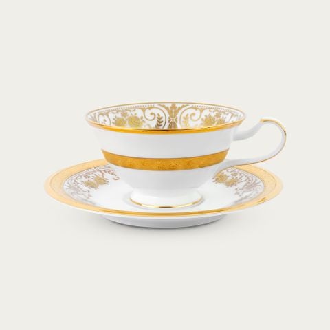  Chén trà (tách trà) dáng loe dung tích 220ml kèm đĩa lót sứ xương Nhật Bản | Georgian Palace 4858J - T59587 