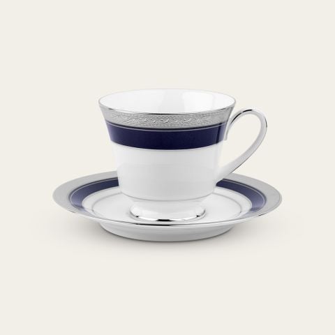  Chén trà (tách trà) dung tích 230ml kèm đĩa lót sứ trắng | Crestwood Cobalt Platinum 4170L - T91189 