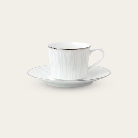  Chén trà (tách trà) nhỏ dung tích 100ml kèm đĩa lót sứ trắng | Glacier Platinum 1702L - T91992 