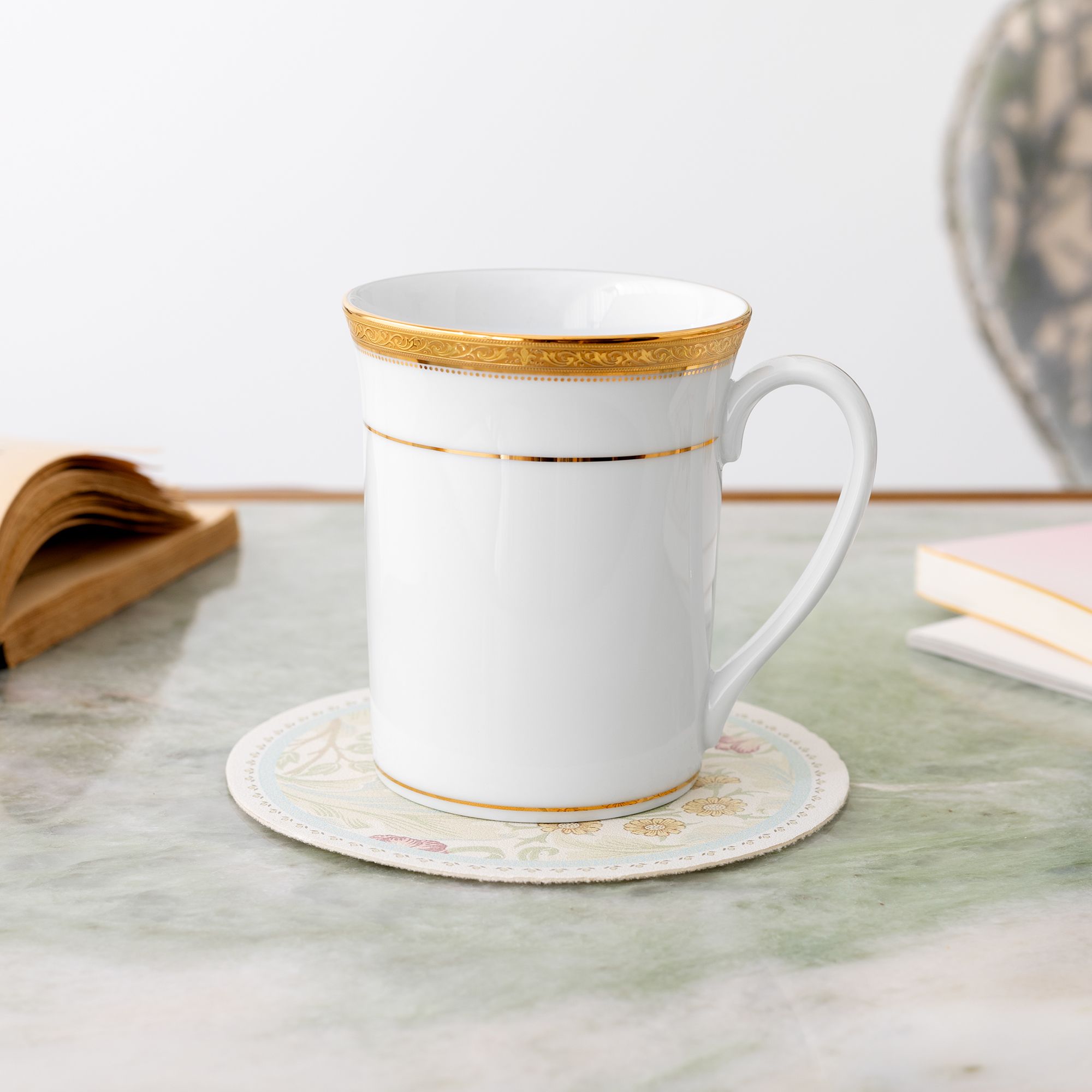  Cốc (ly) uống nước, cà phê dung tích 310ml sứ trắng | Majestic Vase M-163L - T91332K 