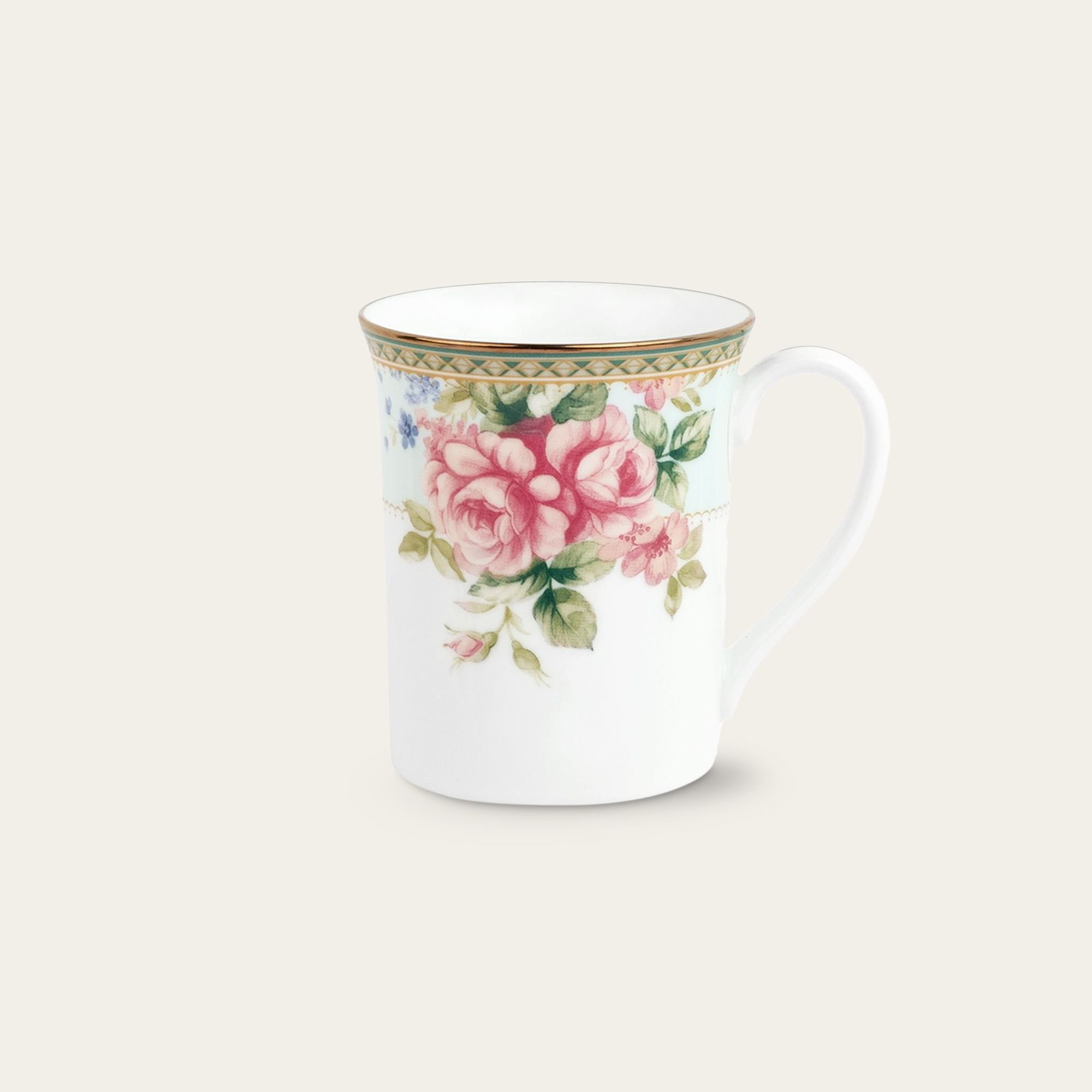  Cốc (ly) uống nước, cà phê dung tích 310ml sứ trắng | Rosa Basket 1736L - T91332K 