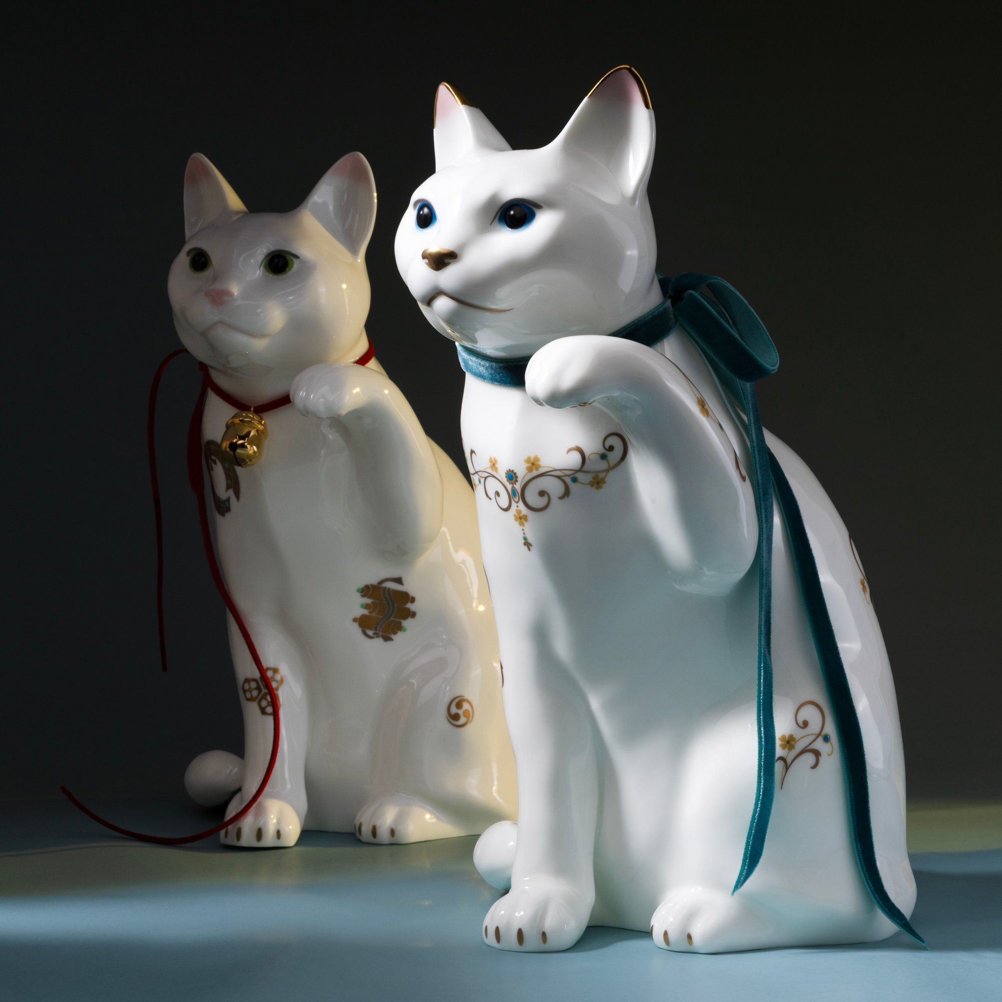  Tượng sứ mèo may mắn cao 26,5cm sứ xương cao cấp Nhật Bản | Fortune Cat AC405 - T54550B 