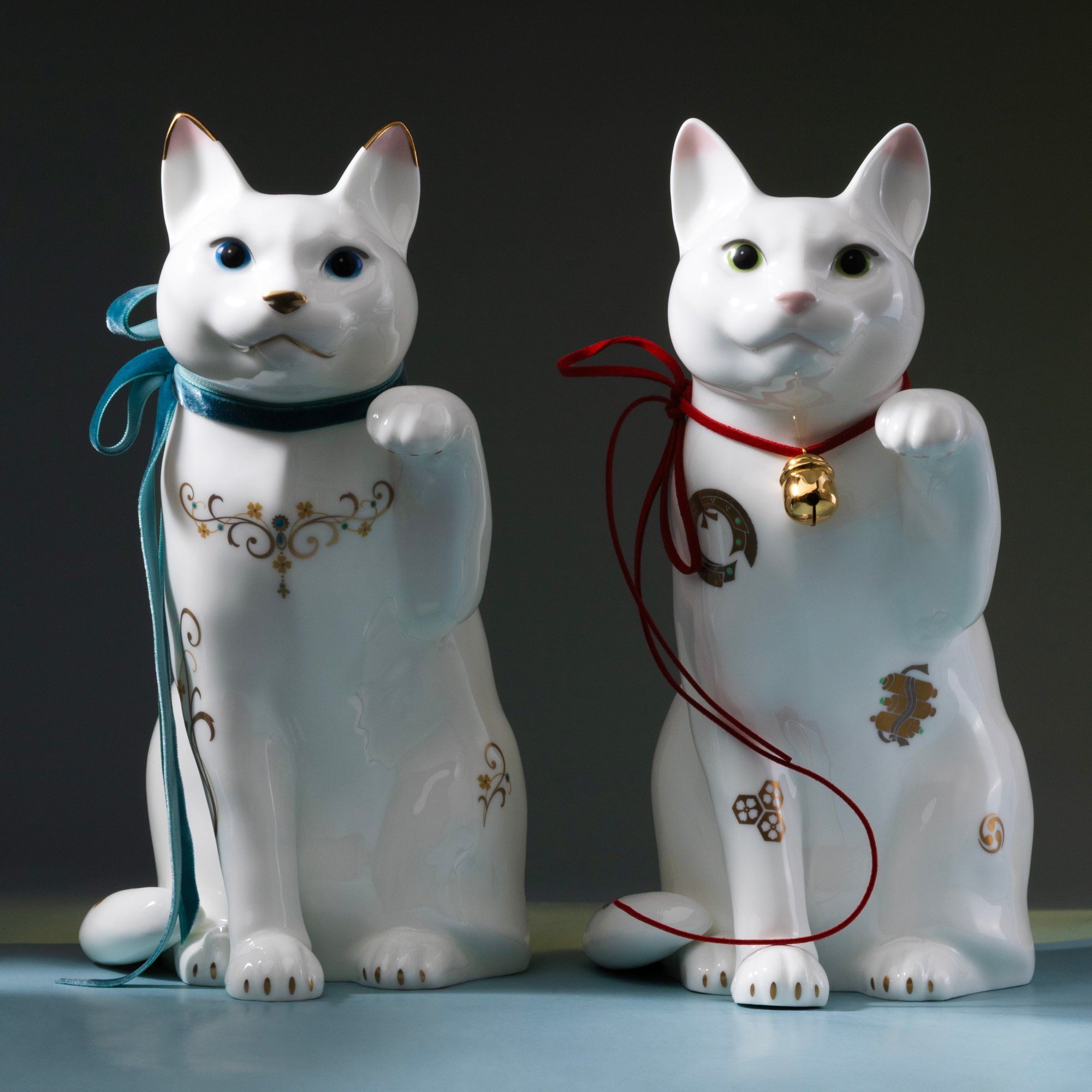  Tượng sứ mèo may mắn cao 26,5cm sứ xương cao cấp Nhật Bản | Fortune Cat AC405 - T54550B 