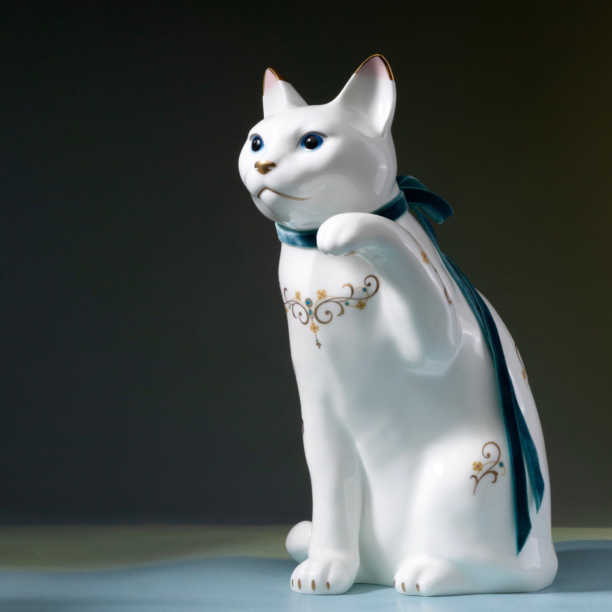  Tượng sứ mèo may mắn cao 26,3cm sứ xương cao cấp Nhật Bản | Fortune Cat AC452 - T54550 