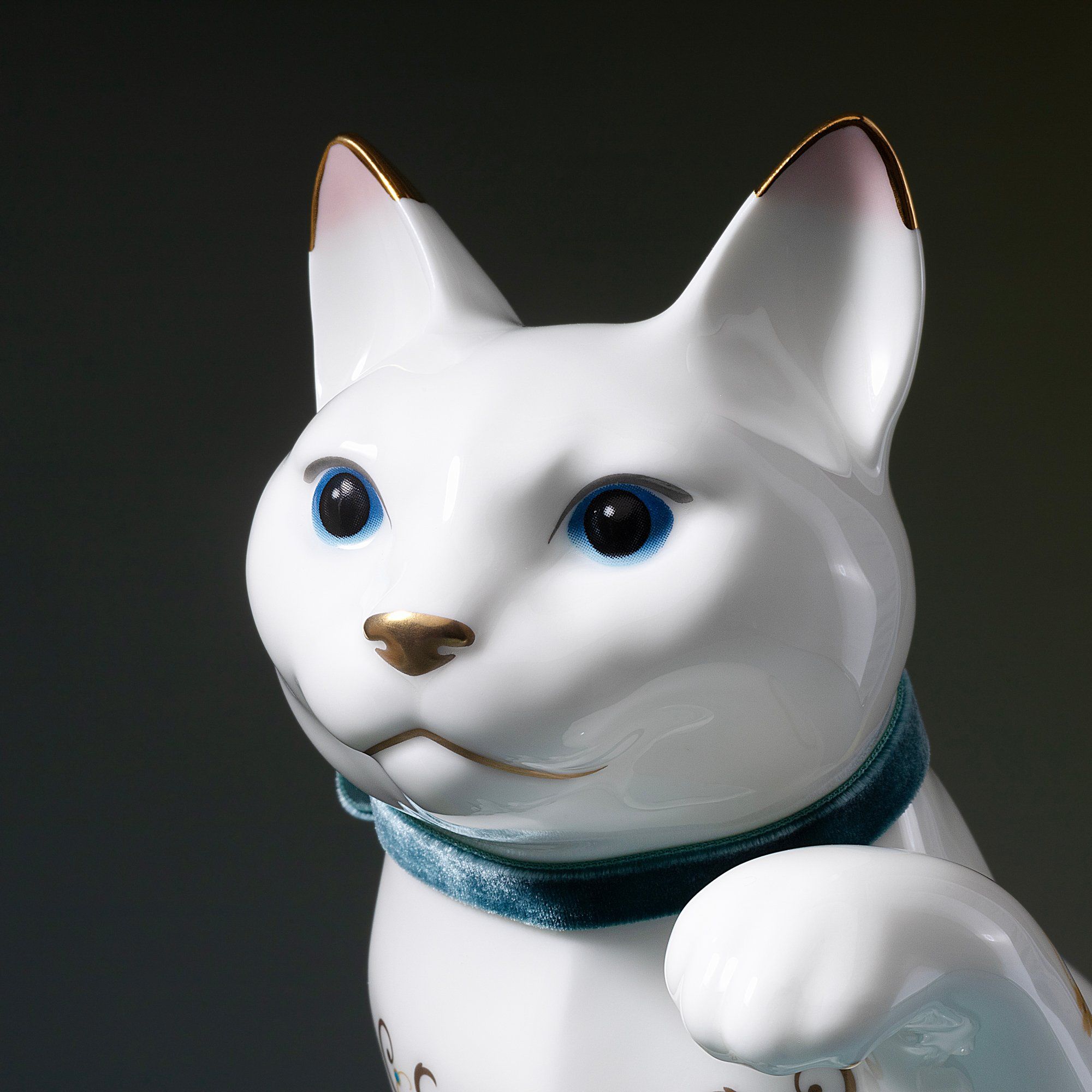  Tượng sứ mèo may mắn cao 26,3cm sứ xương cao cấp Nhật Bản | Fortune Cat AC452 - T54550 