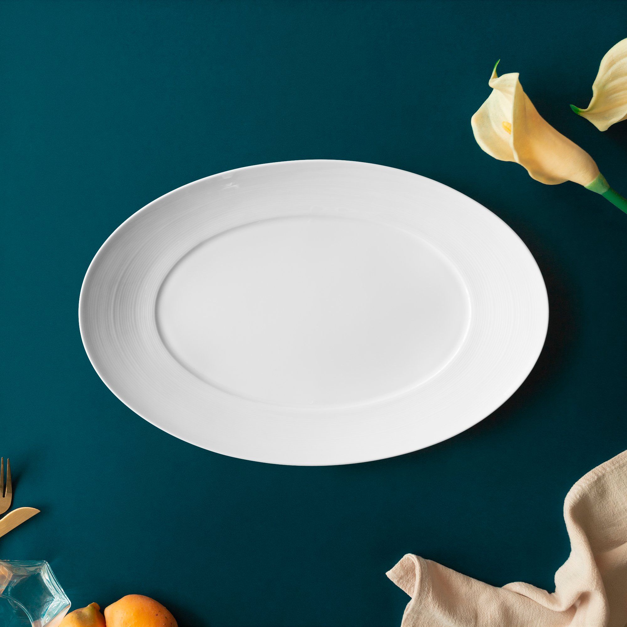  Đĩa Oval coupe cỡ nhỏ (SM) dài 31,1cm sứ xương | Conjunto 4943L - 93982 
