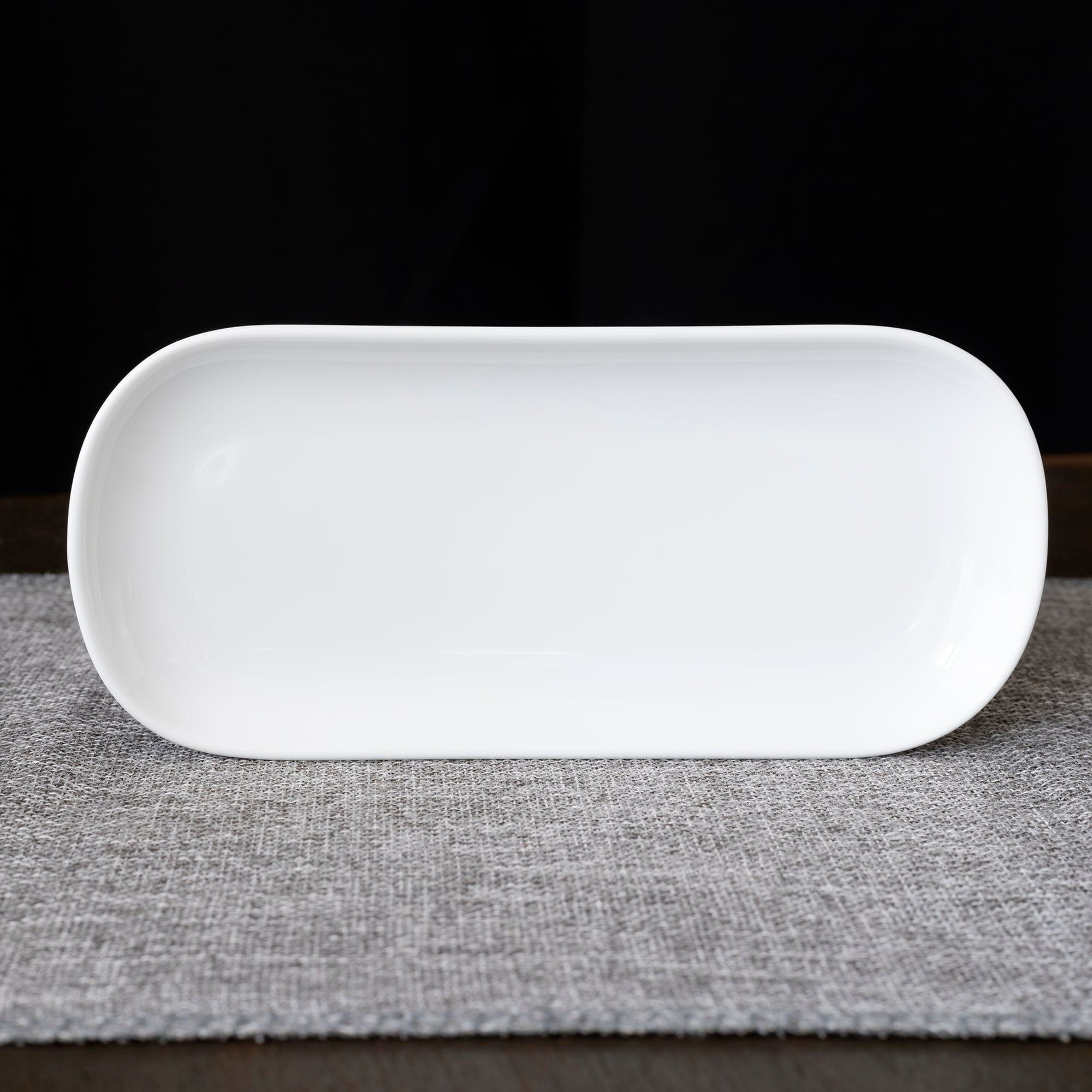  Khay chữ nhật bo góc dài 17,7cm đựng khăn ướt sứ trắng | Art Stage 4257L - 91877 