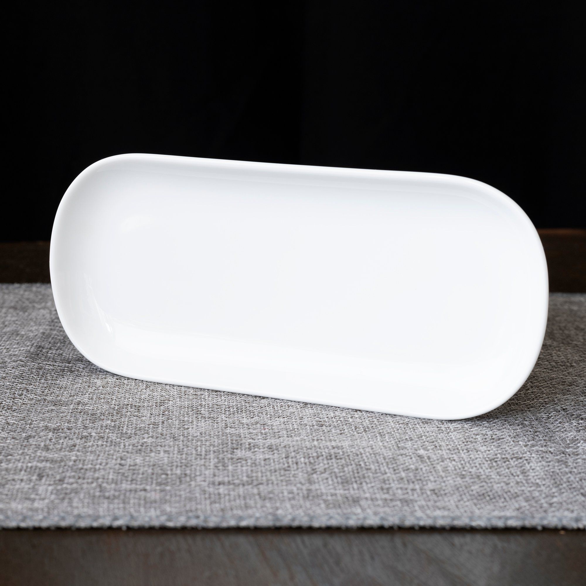  Khay chữ nhật bo góc dài 17,7cm đựng khăn ướt sứ trắng | Art Stage 4257L - 91877 