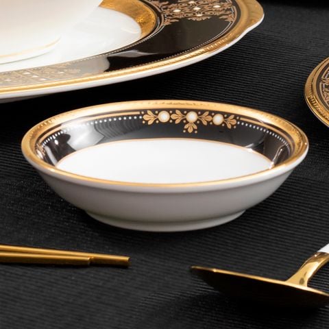  Đĩa tròn 9,5cm đựng nước chấm, gia vị sứ xương Nhật Bản | Evening Majesty 4818J - 59714 