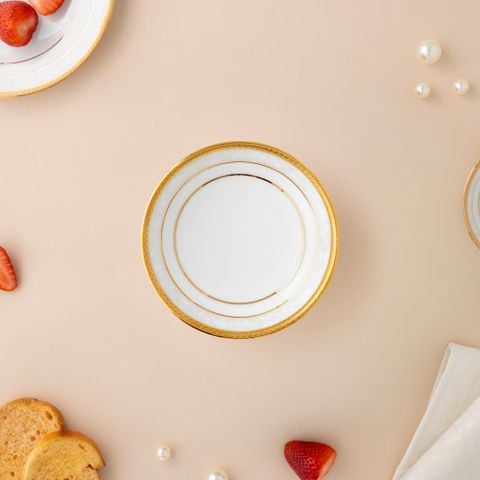  Đĩa tròn 9,8cm đựng nước chấm, gia vị sứ trắng | Hampshire Gold 4335L - 91419 