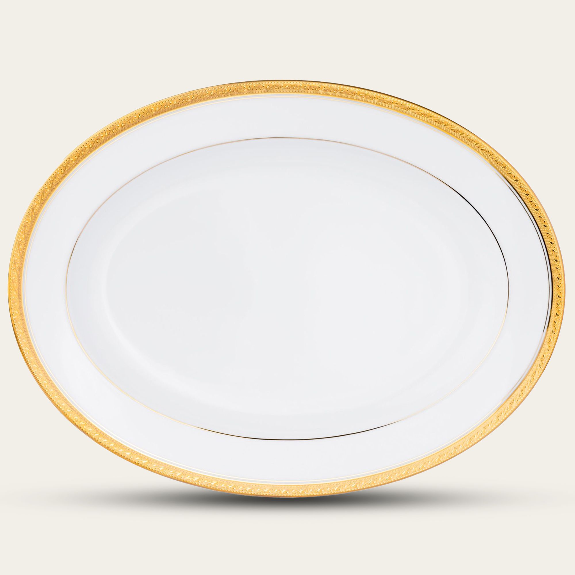  Đĩa Oval cỡ lớn (LG) dài 39,9cm sứ trắng | Crestwood Gold 4167L - 91343 