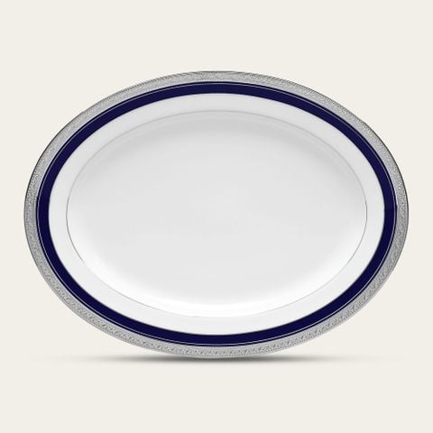  Đĩa Oval cỡ nhỏ (SM) dài 29,4cm sứ trắng | Crestwood Cobalt Platinum 4170L - 91345 