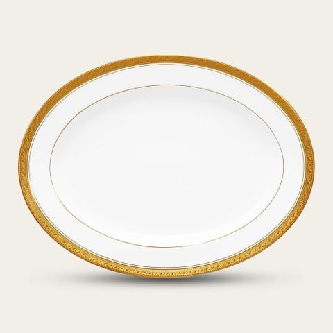  Đĩa Oval cỡ nhỏ (SM) dài 29,4cm sứ trắng | Crestwood Gold 4167L - 91345 