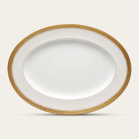  Đĩa Oval cỡ nhỏ (SM) dài 31,2cm sứ xương | Odessa Gold 4874L - 97245 