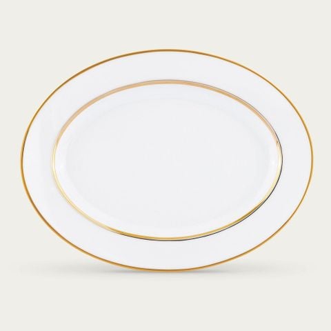  Đĩa Oval cỡ nhỏ (SM) dài 29,4cm sứ trắng | Gloria L553L - 91345 