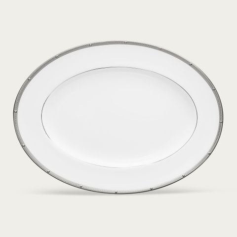  Đĩa Oval cỡ nhỏ (SM) dài 31,2cm sứ xương | Rochelle Platinum 4795L - 97245 