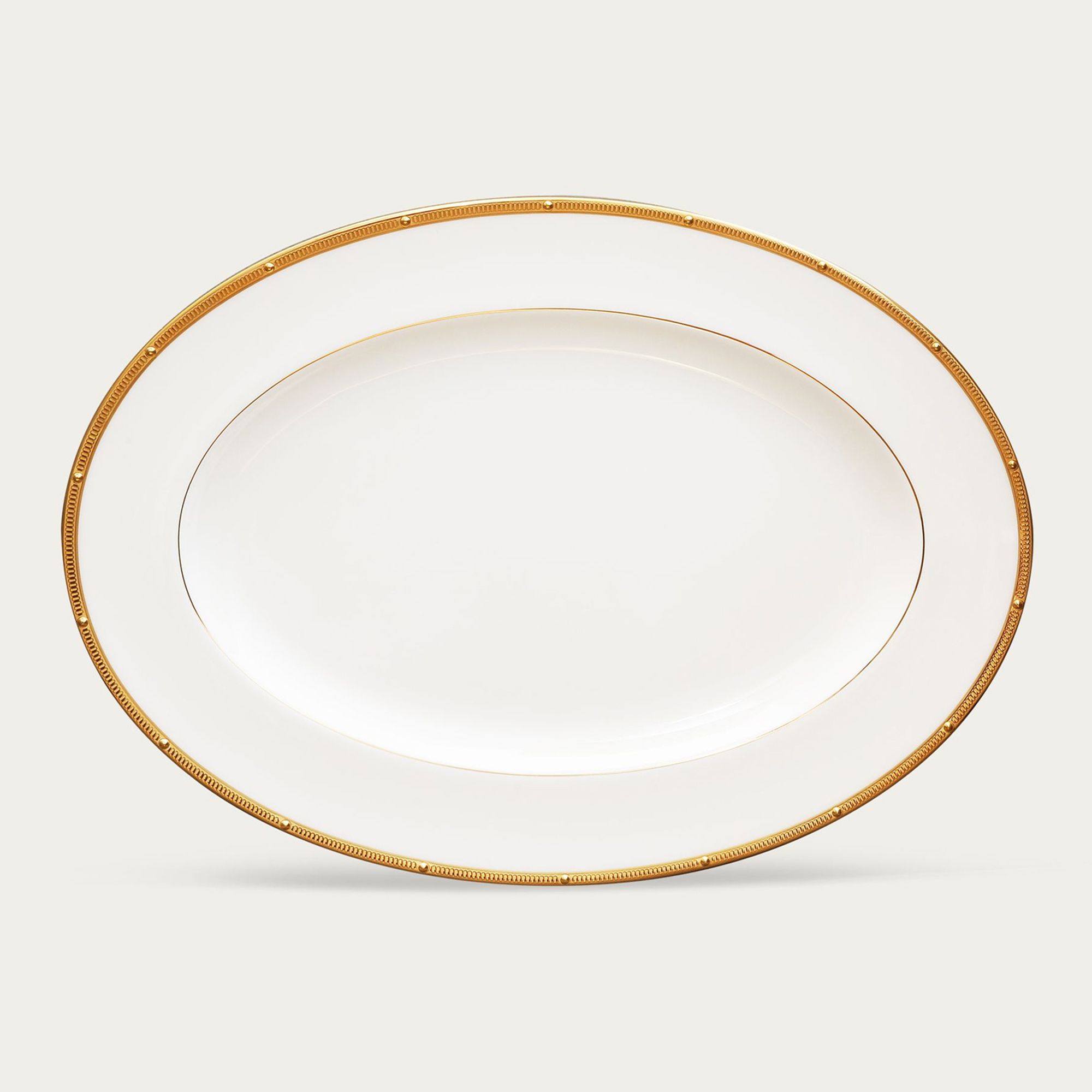  Đĩa Oval cỡ nhỏ (SM) dài 31,2cm sứ xương | Rochelle Gold 4796L - 97245 
