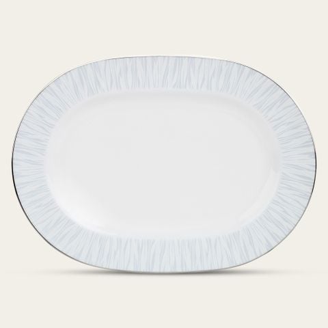  Đĩa Oval cỡ vừa (MD) dài 35,3cm sứ trắng | Glacier Platinum 1702L - 91044 