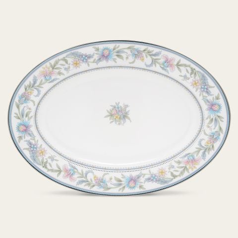  Đĩa Oval cỡ vừa (MD) dài 36,8cm sứ xương | Jardin Fleuri 4910L - 97244 
