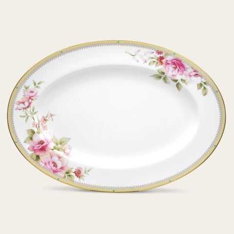  Đĩa Oval cỡ vừa (MD) dài 36,8cm sứ xương | Hertford 4861L - 97244 