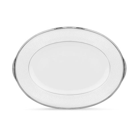  Đĩa Oval cỡ vừa (MD) dài 37,2cm sứ xương Nhật Bản | Champagne Pearls 4811J - 59544 