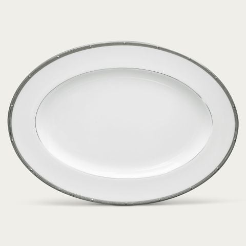  Đĩa Oval cỡ vừa (MD) dài 36,8cm sứ xương | Rochelle Platinum 4795L - 97244 