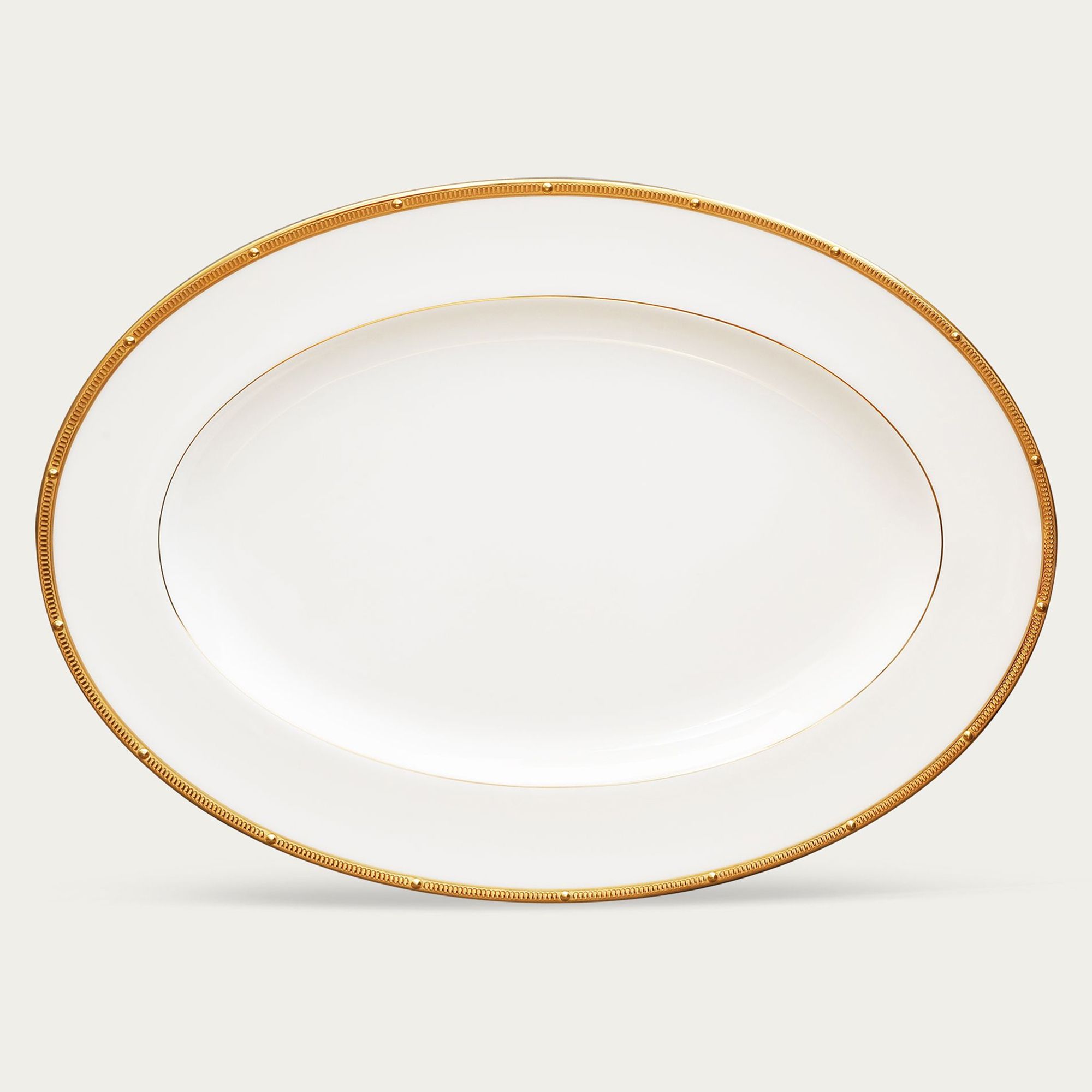  Đĩa Oval cỡ vừa (MD) dài 36,8cm sứ xương | Rochelle Gold 4796L - 97244 