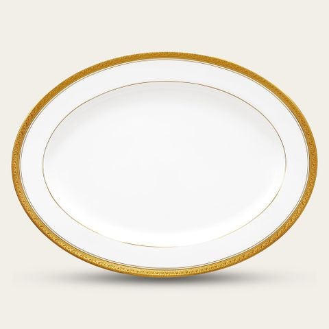  Đĩa Oval cỡ vừa (MD) dài 34,5cm sứ trắng | Crestwood Gold 4167L - 91344 